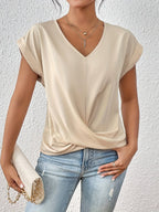 MEIKA – Classic Twist Detail V-Neck Top