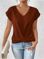 MEIKA – Classic Twist Detail V-Neck Top