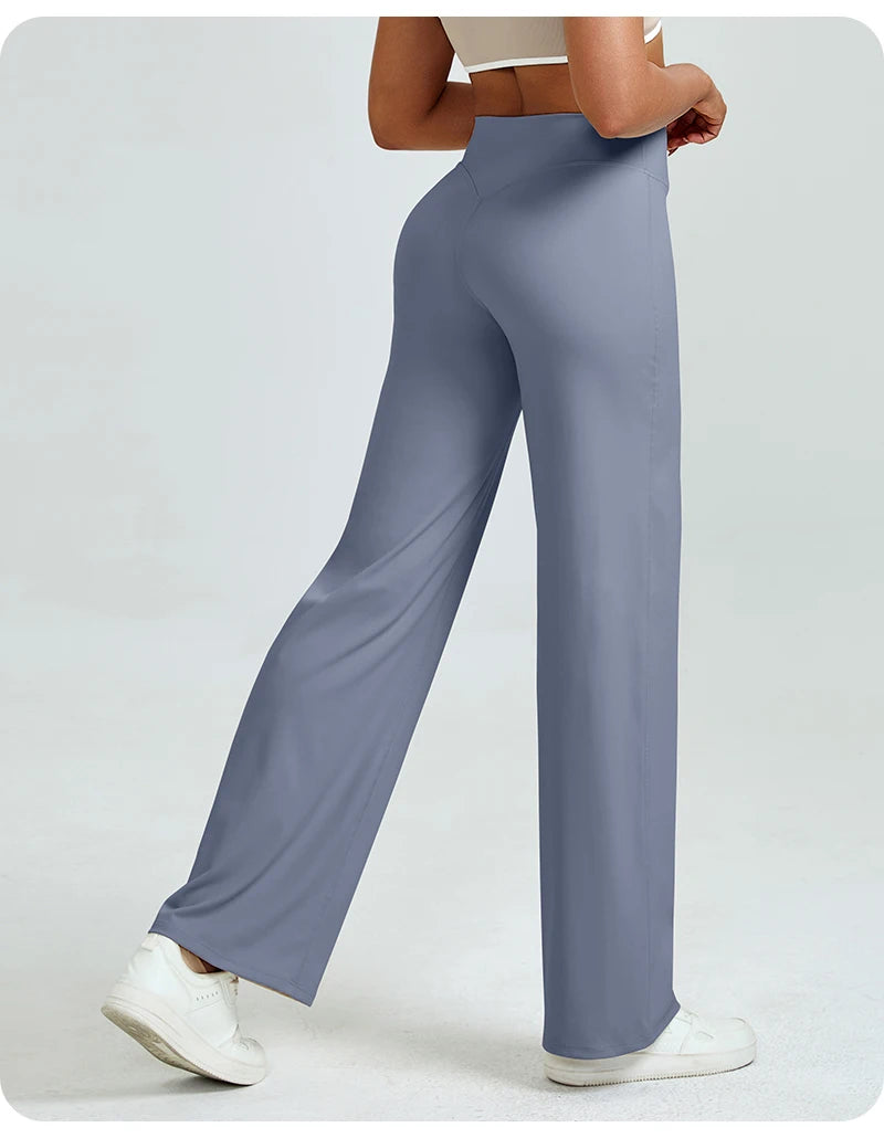 Silque™ Sculpt & Flow – High-Waisted Wide Leg Leggings
