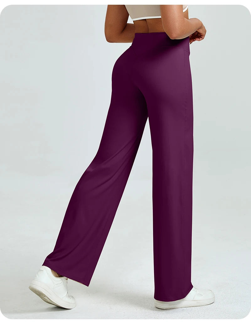 Silque™ Sculpt & Flow – High-Waisted Wide Leg Leggings