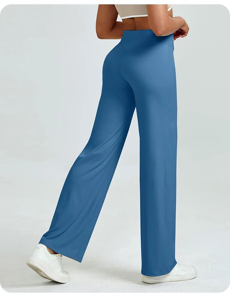 Silque™ Sculpt & Flow – High-Waisted Wide Leg Leggings