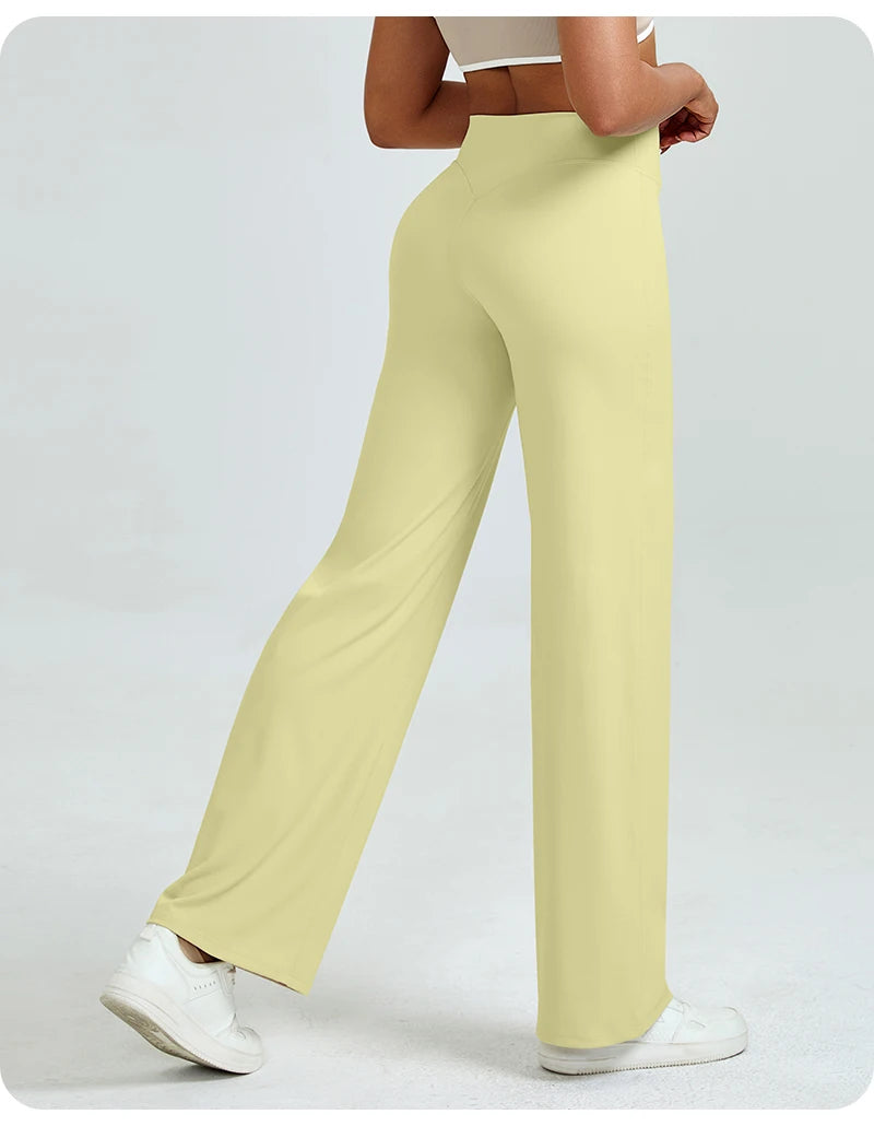 Silque™ Sculpt & Flow – High-Waisted Wide Leg Leggings