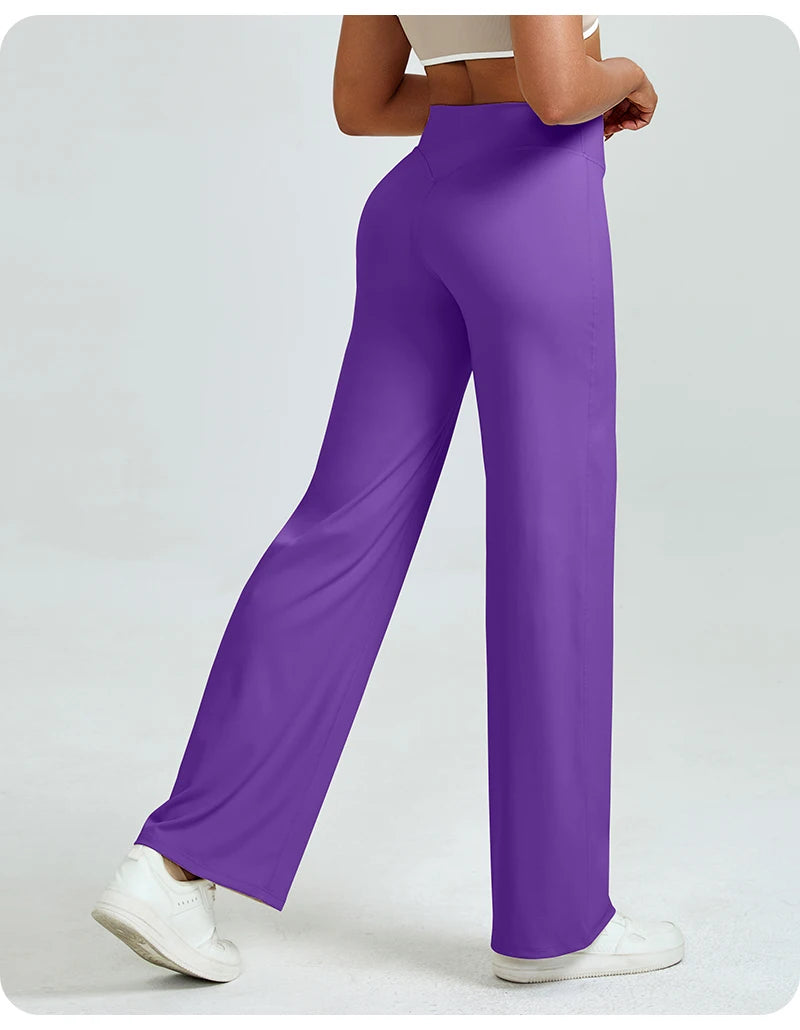 Silque™ Sculpt & Flow – High-Waisted Wide Leg Leggings