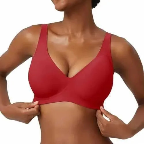 Soutien-gorge sans couture à imprimé léopard rose sans armatures, bonnet plein, doux, fin, soutien moulé, respirant et joli, décolleté en V profond, soutien-gorge push-up plus