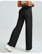 Silque™ Sculpt & Flow – High-Waisted Wide Leg Leggings