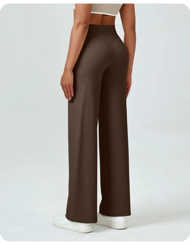 Silque™ Sculpt & Flow – High-Waisted Wide Leg Leggings