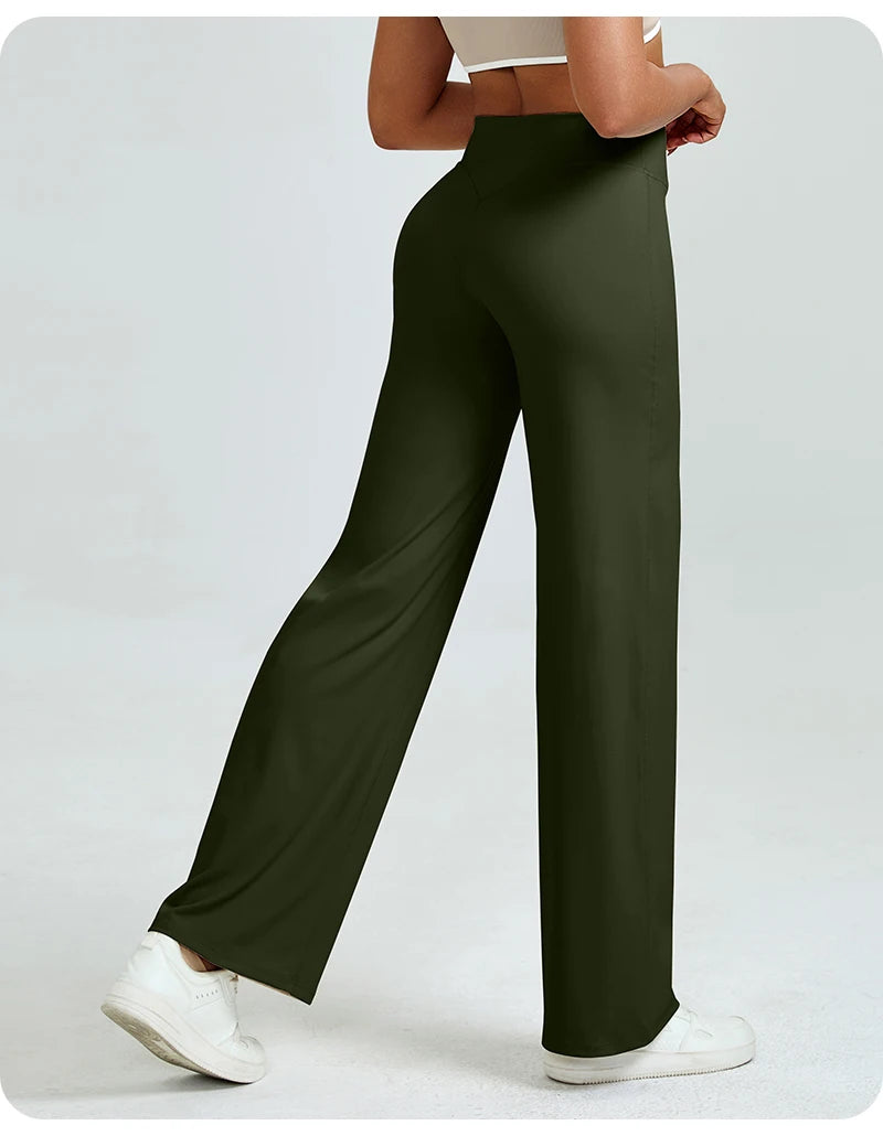 Silque™ Sculpt & Flow – High-Waisted Wide Leg Leggings