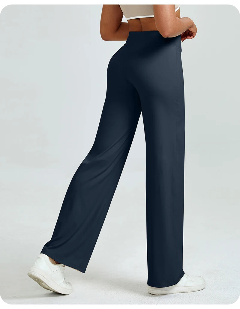 Silque™ Sculpt & Flow – High-Waisted Wide Leg Leggings
