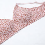 Soutien-gorge sans couture à imprimé léopard rose sans armatures, bonnet plein, doux, fin, soutien moulé, respirant et joli, décolleté en V profond, soutien-gorge push-up plus