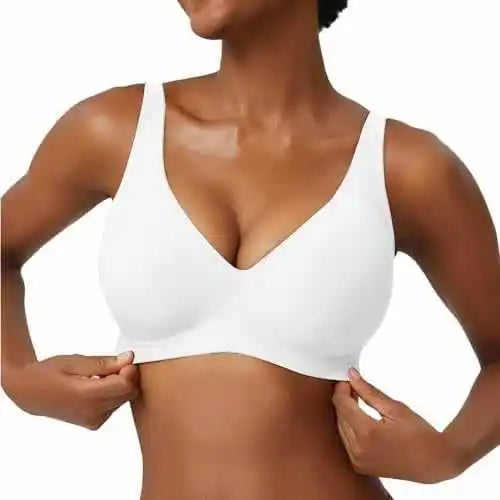 Soutien-gorge sans couture à imprimé léopard rose sans armatures, bonnet plein, doux, fin, soutien moulé, respirant et joli, décolleté en V profond, soutien-gorge push-up plus