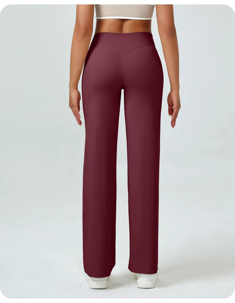 Silque™ Sculpt & Flow – High-Waisted Wide Leg Leggings