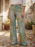 DAISY - Vintage Floral Wide-Leg Pants